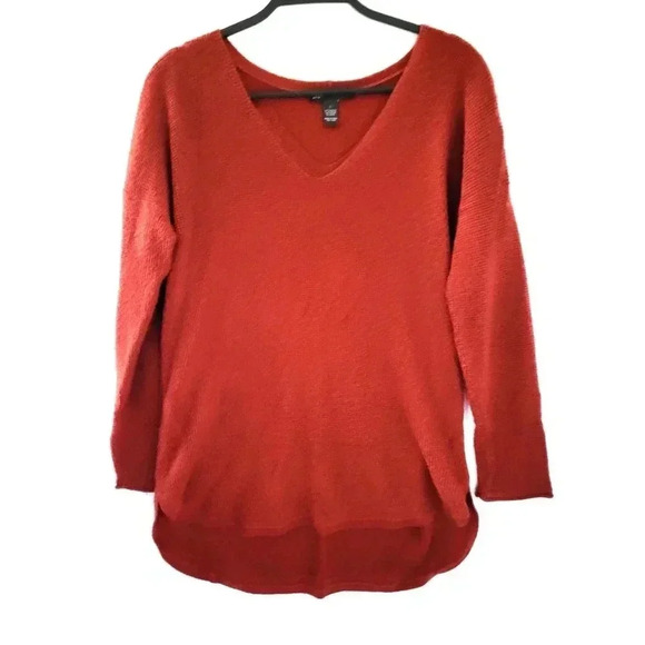 INC Maroon V-neck Knit Sweater - Picture 1 of 4